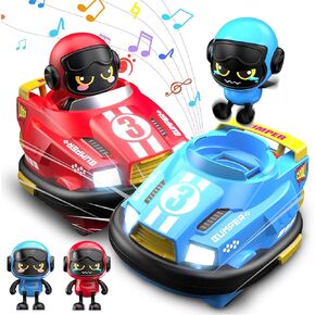 2 Pack Remote Control Car for Toddlers - RC Ejecting Bumper Cars for Ages 5-7 Kids - RC Battle Race Car Set with Light & Sound - Birthday Toy Gift for 3 4 5 6 7 8 Year Old Boys Girls