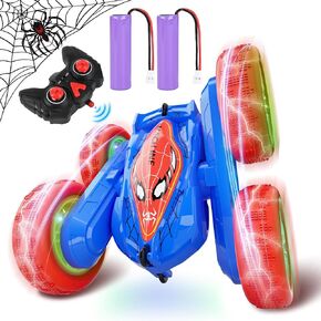 Spider RC Cars Toys, RC Stunt Cars Remote Control Car Double-Sided Driving 360-degree Flips 4WD Rotating Car Toy for 4 5 6 7 8 9 10 Year Old Boy Girl Christmas Birthday Gifts