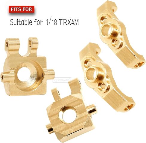 RC Upgrades Parts for 1/18 TRX4M,Brass Steering Blocks Knuckle & Caster Blocks C-Hubs Hops Up for 1/18 TRX4M RC Crawler,Brass in Saudi Arabia
