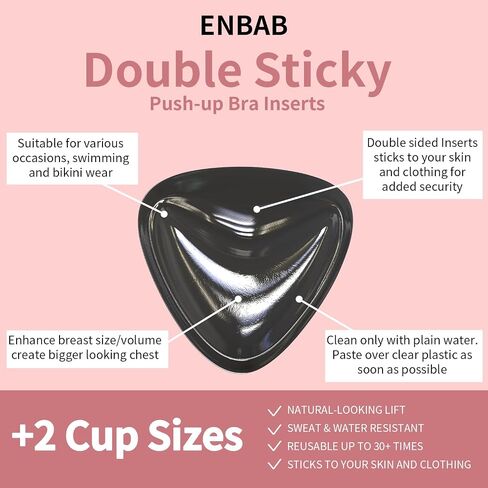 Sticky Push Up Bra Inserts 2 Pairs-Double Sided Sticky Waterproof Bra Pads for Volume-Bathing Suit Bikini Inserts in Saudi Arabia