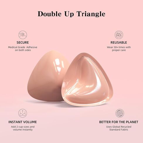 Sticky Push Up Bra Inserts 2 Pairs-Double Sided Sticky Waterproof Bra Pads for Volume-Bathing Suit Bikini Inserts in Saudi Arabia