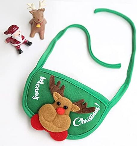 2 Pcs-Super Cute Funny Kawaii Dog Puppy Christmas Suit Hat+ Saliva Towel Tissue Dog Christmas Costume Pet Santa Outfit in Saudi Arabia