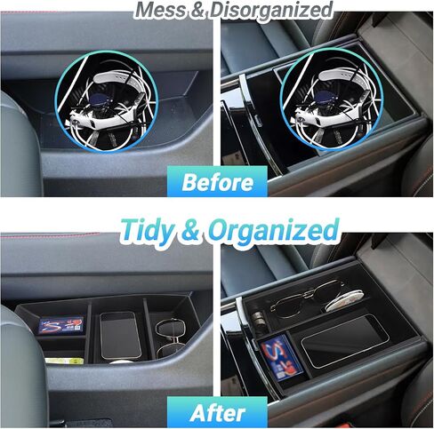 Center Console Organizer Compatible with 2025 Camry Accessories, Armrest Storage Box Glove Organizer Tray Secondary Insert with Coin and Sunglasses Holder in Saudi Arabia