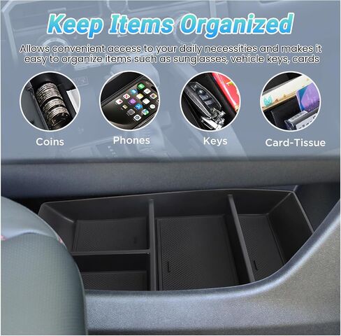 Center Console Organizer Compatible with 2025 Camry Accessories, Armrest Storage Box Glove Organizer Tray Secondary Insert with Coin and Sunglasses Holder in Saudi Arabia