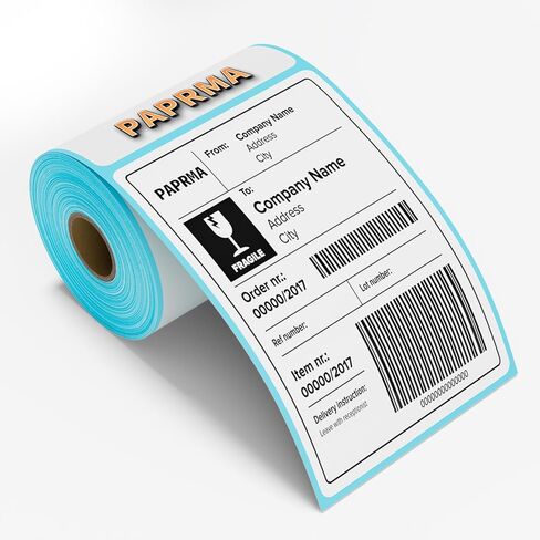 Direct Thermal Label Roll Shipping Labels 4" x 6" Thermal Printer Paper - Zebra Rollo Compatible, 250 Labels Per Roll (Permanent Adhesive & Perforated) in Saudi Arabia
