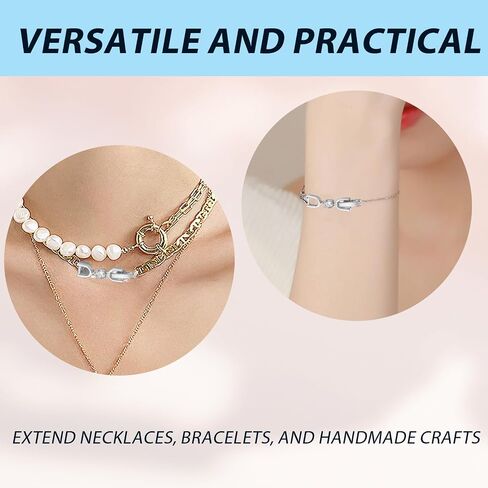 3pcs Necklace Bracelet Extenders - Gold/Silver/Rose Gold Plated Crystal Rhinestone Foldover Clasp Set - Jewelry Making Extensions in Kuwait