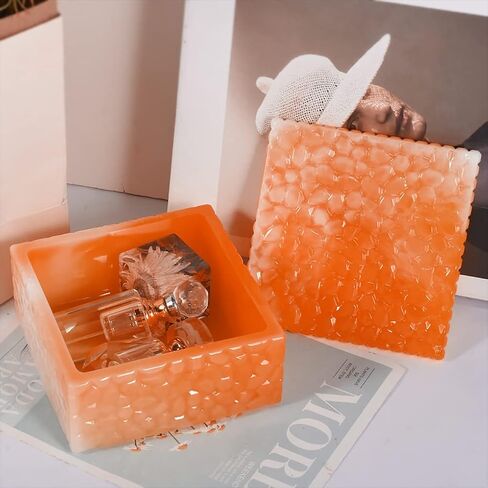 FineInno Square Storage Box Resin Casting Molds with Lid Water Ripple Stackable Box Silicone Molds Jewelry Case Epoxy Mold DIY Trinkets Organizer Candy Container in Saudi Arabia