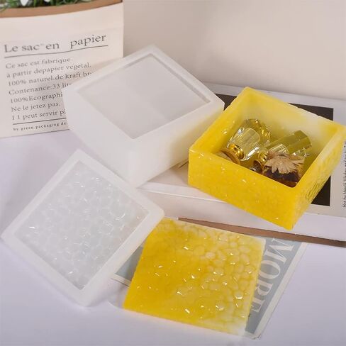 FineInno Square Storage Box Resin Casting Molds with Lid Water Ripple Stackable Box Silicone Molds Jewelry Case Epoxy Mold DIY Trinkets Organizer Candy Container in Saudi Arabia