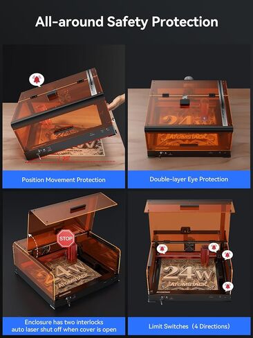 ATOMSTACK A24 Ultra 24000mW Output Laser Engraving Machine for Bulk Engraving Cutting with Enclosure Camera Engraving Machine for Wood Acrylic Leather Stone Metal with B3 Enclosure in Saudi Arabia