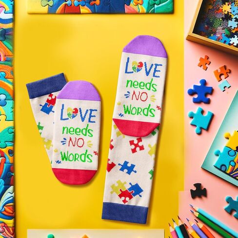 HAPPYPOP Gifts for Autistic Boys Children - Autism Gifts Autism Awareness Gifts, Autism Socks for Kids 4-12 Years in Saudi Arabia