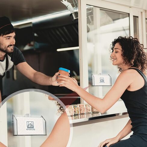 2 قطعة حامل بطاقة عمل من الأكريليك على النافذة مع أكواب شفط من الأكريليك منظم جيب واحد حامل بطاقة أكريليك حامل عرض أكريليك شفاف للمكتب in Kuwait