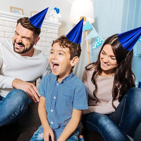 HaiMay 24 Pieces Cone Party Hats Metallic Foil Cone Hats Colorful Party Cone Hats Birthday Paper Hats for Birthday Parties, 6 Colors in Saudi Arabia