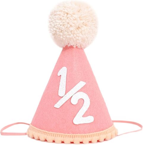 Baby Half Birthday Cone Hat - Baby 1/2 Birthday Hat, Six Months Baby Party Hat Outfit, Half Way to One Birthday Party in Saudi Arabia