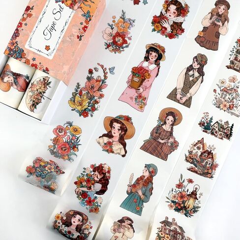 Dizdkizd Pre-Cut Coffee Themed PET Washi Tapes for Journaling, Scrapbooking, Vintage Aesthetic Tape Stickers for Junk Journal, Crafts, Planners, 4 Rolls in Kuwait