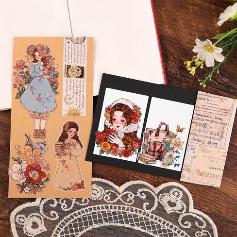 Dizdkizd Pre-Cut Coffee Themed PET Washi Tapes for Journaling, Scrapbooking, Vintage Aesthetic Tape Stickers for Junk Journal, Crafts, Planners, 4 Rolls in Kuwait