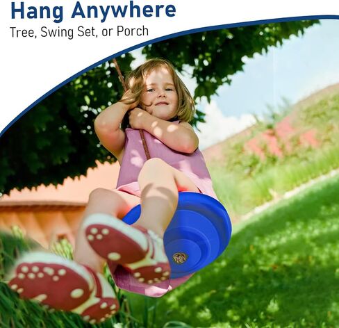 IFOYO Tree Swing Disc, Rope Swing Round Kids Swing Seat Strong Disc Swing for Outdoor Backyard Playground Holds 220lbs/100kg for 3-10 Years Kids Children, Yellow in Saudi Arabia