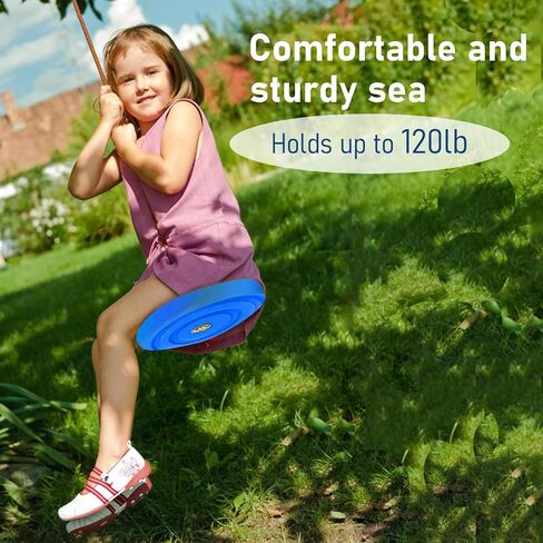 IFOYO Tree Swing Disc, Rope Swing Round Kids Swing Seat Strong Disc Swing for Outdoor Backyard Playground Holds 220lbs/100kg for 3-10 Years Kids Children, Yellow in Saudi Arabia