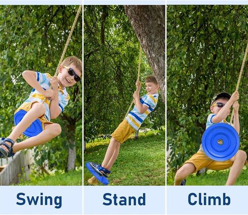 IFOYO Tree Swing Disc, Rope Swing Round Kids Swing Seat Strong Disc Swing for Outdoor Backyard Playground Holds 220lbs/100kg for 3-10 Years Kids Children, Yellow in Saudi Arabia