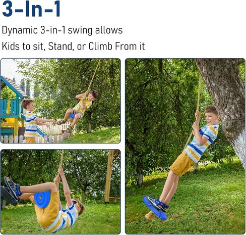 IFOYO Tree Swing Disc, Rope Swing Round Kids Swing Seat Strong Disc Swing for Outdoor Backyard Playground Holds 220lbs/100kg for 3-10 Years Kids Children, Yellow in Saudi Arabia