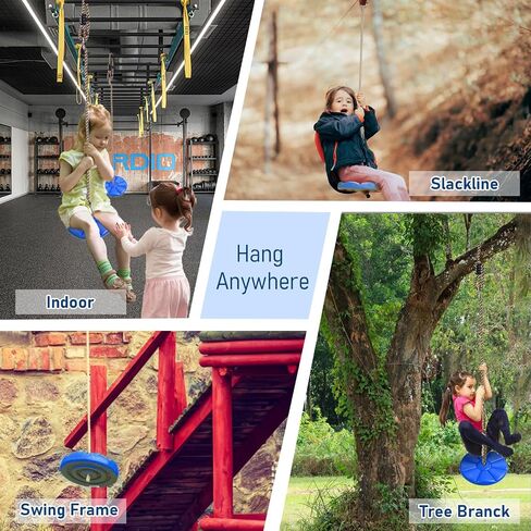 IFOYO Tree Swing Disc, Rope Swing Round Kids Swing Seat Strong Disc Swing for Outdoor Backyard Playground Holds 220lbs/100kg for 3-10 Years Kids Children, Yellow in Saudi Arabia