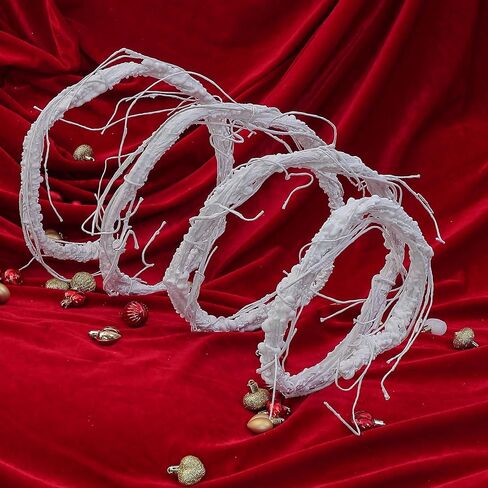 300cm/118inch Bendable White Artificial Tree Branches Fake Cherry Twig Grape Twisted Vines Wall Hanging Plants Creeper Reptile Climbing Garland for Craft Door Christmas Swing Arch Decoration (Medium) in Kuwait