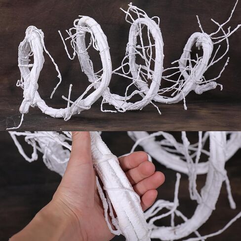 300cm/118inch Bendable White Artificial Tree Branches Fake Cherry Twig Grape Twisted Vines Wall Hanging Plants Creeper Reptile Climbing Garland for Craft Door Christmas Swing Arch Decoration (Medium) in Kuwait
