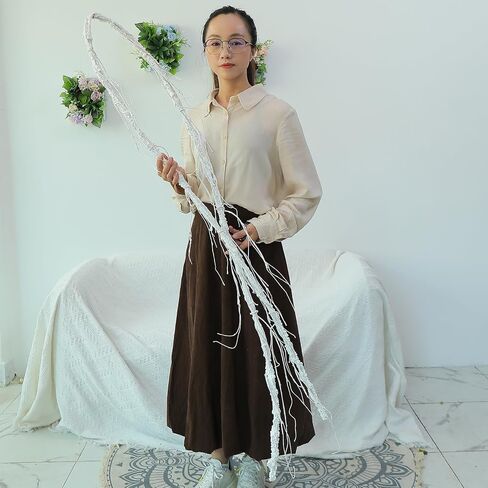 300cm/118inch Bendable White Artificial Tree Branches Fake Cherry Twig Grape Twisted Vines Wall Hanging Plants Creeper Reptile Climbing Garland for Craft Door Christmas Swing Arch Decoration (Medium) in Kuwait
