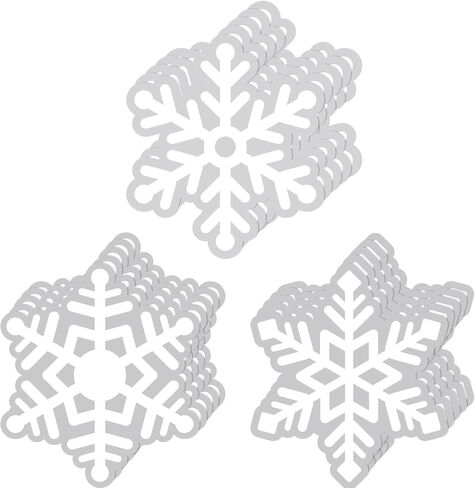 Vuzvuv 60Pcs White Paper Snowflakes Cutouts with Glue Points,Snowflakes Cut Outs Winter Christmas Decorations for Classroom Bulletin Board Party in Kuwait