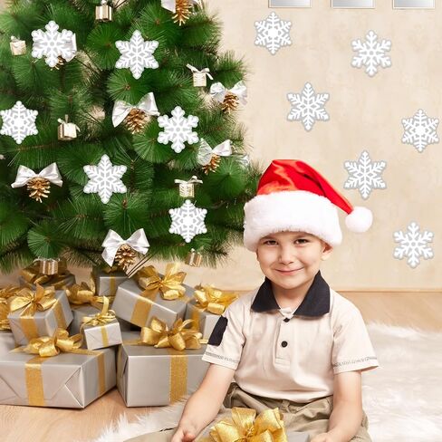 Vuzvuv 60Pcs White Paper Snowflakes Cutouts with Glue Points,Snowflakes Cut Outs Winter Christmas Decorations for Classroom Bulletin Board Party in Kuwait