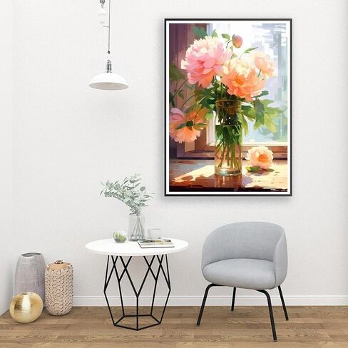 eniref Paint by Numbers for Adults, Vase Flowers by Window DIY Arts and Crafts for Adults Beginners, Acrylic Paint by Numbers Kits with Paints and Brushes,Perfect for Home Decor 16X20 Inch in Saudi Arabia