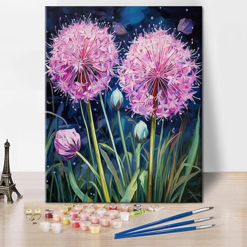 TUMOVO Bouquet Paint by Numbers, Bouquet of White Hydrangeas in a Vase Paint by Numbers for Adults Flowers Oil Painting with Brushes and Pigment, Arts Craft for Home Decor, 16x20 Inch in Kuwait