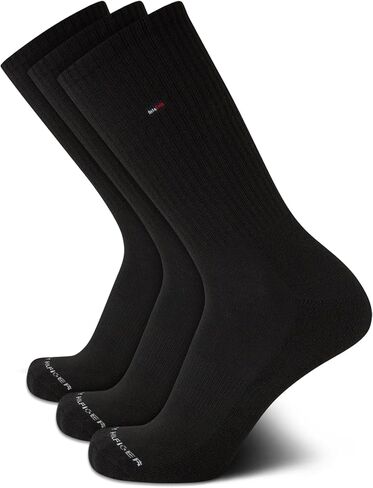 Tommy Hilfiger Mens Athletic Socks Cushion Crew Socks (3 Pack), Size 7-12, White in Saudi Arabia