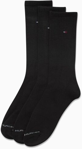 Tommy Hilfiger Mens Athletic Socks Cushion Crew Socks (3 Pack), Size 7-12, White in Saudi Arabia