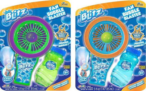 JA-RU Blitz Fan Bubble Blaster w/Soap Solution (1 Bubble Blower) Battery Operated Bubble Maker Machine Toy for Kids. Outdoor Family Game. Handheld Bubble Wand Shooter. Easter Basket Toys. 1562-1 in Saudi Arabia