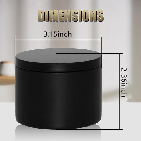 24 Pieces 8OZ Black Candle jars,Bulk Candle Making Tins Candle Containers,Used for Candle Making Jars Dry Storage Tins For Tea Candy Spice Gifts (8oz) in Saudi Arabia