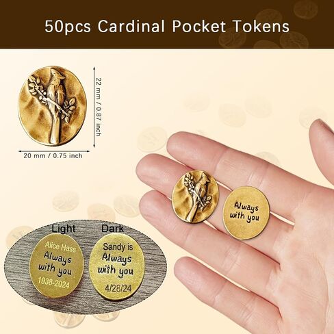 Cardinal Memorial Coin - Vintage Funeral Keepsakes for in Memory of Loved Ones - Pocket Angel Tokens Wedding Presents Remembrance Gifts (Silver/20pcs) in Saudi Arabia