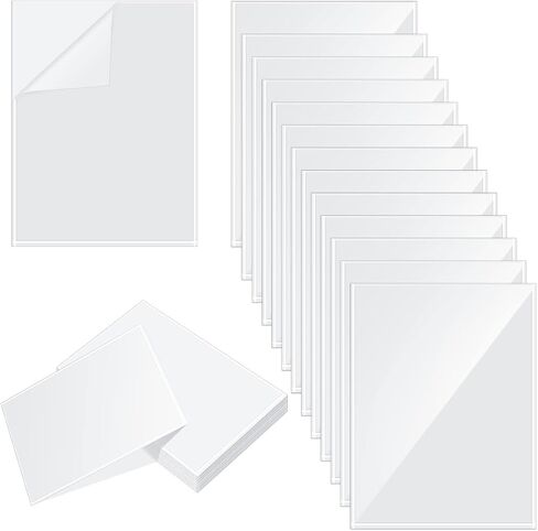 Gueevin 100 Pcs 8.5 x 11 Inch Self Adhesive Display Pockets Peel and Stick Clear Paper Sleeves Wall and Door Communication Clear Adhesive Sheet Protector Letter Size Plastic Adhesive Sheets in Saudi Arabia