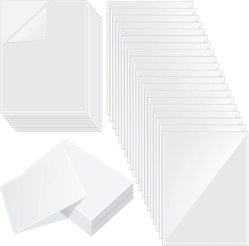 Gueevin 100 Pcs 8.5 x 11 Inch Self Adhesive Display Pockets Peel and Stick Clear Paper Sleeves Wall and Door Communication Clear Adhesive Sheet Protector Letter Size Plastic Adhesive Sheets in Saudi Arabia