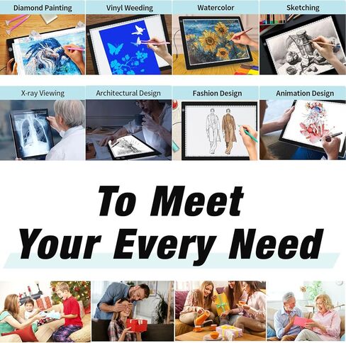 Zocelight A3 لوحة ضوئية لمجموعة الطلاء الماسي، 4800Lux فائقة السطوع 5 مم لوحة إضاءة فنية ماسية رفيعة للغاية مع حامل ومشبك، 3 مستويات صندوق إضاءة خافت للفنانين، الرسم، الرسم، الرسوم المتحركة in Kuwait