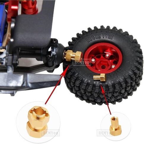 أجزاء ترقية RC لـ 1/18 TRX4M، 4 قطع عمود محرك أمامي وخلفي CVD ونحاس عجلة ممتدة 10 مم مع محول موسعات 6 مم، أسود in Saudi Arabia