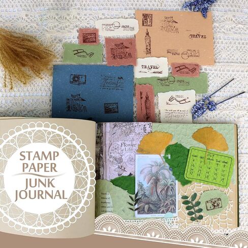 90pcs Mesh and Scrapbook Paper with 4 Stickers Sheets Kit, 5.3x7 in Mixed Media Scrapbooking Pattern Paper Mesh Supplies for Junk Journal Bullet Planner Card Making Vintage College Craft Art in Saudi Arabia