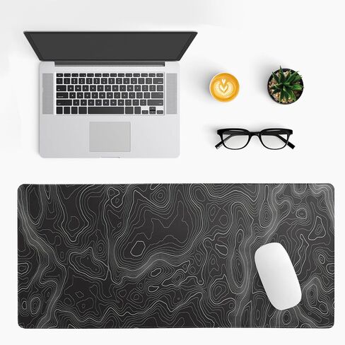 Japanese Black Sea Wave Mouse Pad Abstract Black Gaming Mouse Pad 31.5x11.8 Inch Sea Wave Texture Non-Slip Rubber Base Wave Large Mousepad Stitched Edges Keyboard Mouse Mat Desk Pad for Office Home in Saudi Arabia