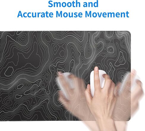 Japanese Black Sea Wave Mouse Pad Abstract Black Gaming Mouse Pad 31.5x11.8 Inch Sea Wave Texture Non-Slip Rubber Base Wave Large Mousepad Stitched Edges Keyboard Mouse Mat Desk Pad for Office Home in Saudi Arabia