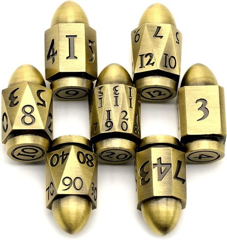 Bullet Dice Set, DND Dice Metal Revolver Dice，ZHOORQI D6 Dice Gun Dice D&D Gifts for Dungeons and Dragons, Pathfinder, Warhammer 40k or Theme Tabletop Games (7-Blood Sliver) in Saudi Arabia