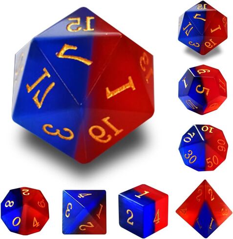 Starry Gemstone D&D Dice Set,Blue Sandstone ERPG Game Dice.Magic The Gathering Dice Set,DND Dice Sets in Saudi Arabia