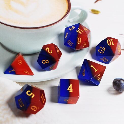 Starry Gemstone D&D Dice Set,Blue Sandstone ERPG Game Dice.Magic The Gathering Dice Set,DND Dice Sets in Saudi Arabia