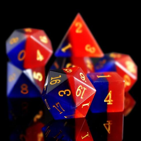 Starry Gemstone D&D Dice Set,Blue Sandstone ERPG Game Dice.Magic The Gathering Dice Set,DND Dice Sets in Saudi Arabia