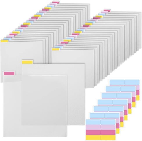 Caydo 42 Pieces Scrapbook Tabbed Dividers Plastic Clear Scrapbook Paper Dividers with 56 Pieces Sticky Index Tabs for Dividing 12 x 12 Inch Scrapbook Paper, Cardstock in Saudi Arabia