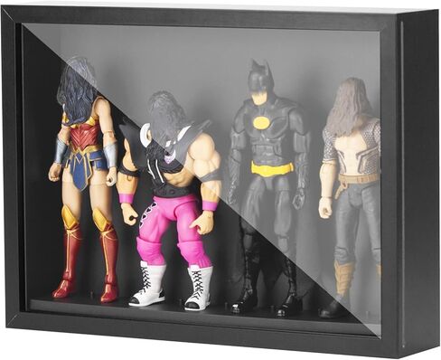 NC EBCO مجموعات العرض الخشبية المثبتة على الحائط تناسب المقتنيات 4 قطع 6 i Action Figure، حامل عرض الشكل مع ربط، مناسب لمقياس 1/12 Marvel Legends /DC/ GI Joe/ Motu Figure Toy، أسود in Kuwait