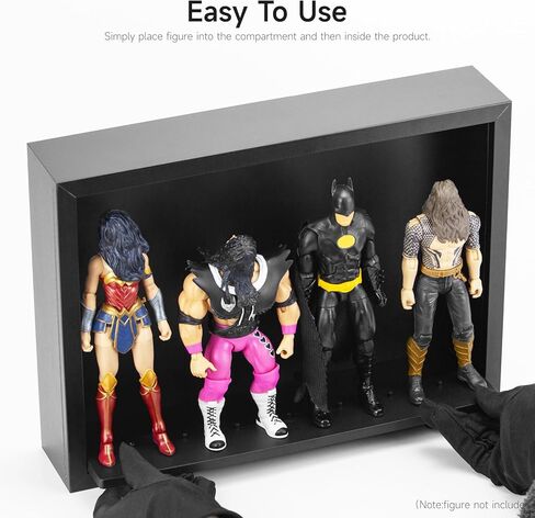 NC EBCO مجموعات العرض الخشبية المثبتة على الحائط تناسب المقتنيات 4 قطع 6 i Action Figure، حامل عرض الشكل مع ربط، مناسب لمقياس 1/12 Marvel Legends /DC/ GI Joe/ Motu Figure Toy، أسود in Kuwait